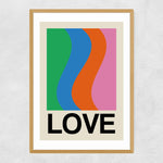 Load image into Gallery viewer, Retro Stripe &#39;Love&#39; Print
