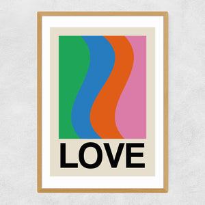 Retro Stripe 'Love' Print
