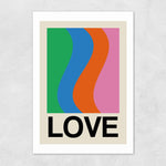 Load image into Gallery viewer, Retro Stripe &#39;Love&#39; Print
