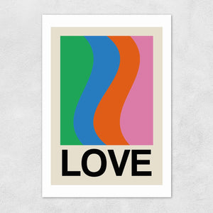 Retro Stripe 'Love' Print