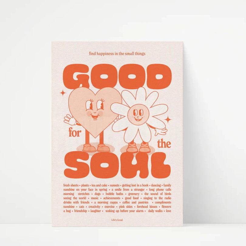 'Good For The Soul' print - orange