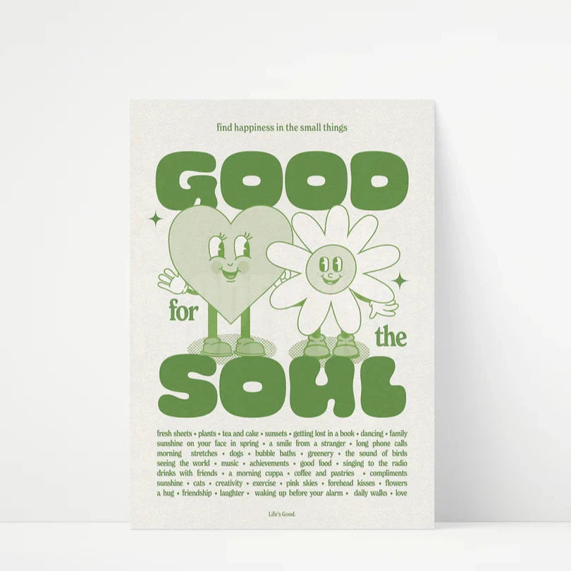 'Good For The Soul' print - sage
