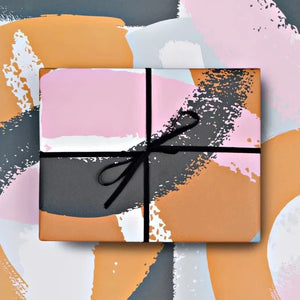 Pink Mustard Swirls Gift Wrap