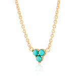 Load image into Gallery viewer, Turquoise Trinity Charm Necklace
