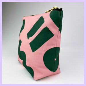 Love Green + Pink Make Up Bag