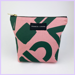 Load image into Gallery viewer, Love Green + Pink Make Up Bag
