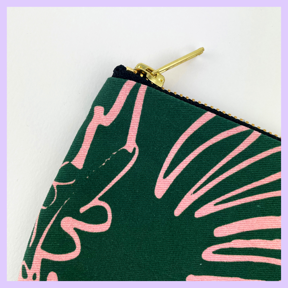 Spring Green + Pink Pouch