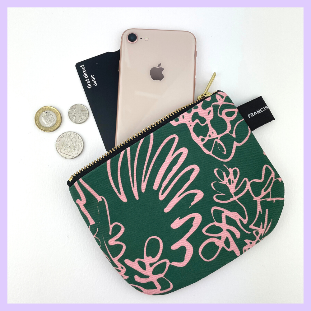 Spring Green + Pink Pouch