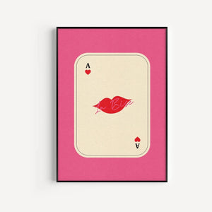Kiss Playing Card Print