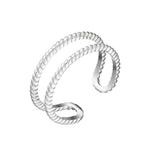 Load image into Gallery viewer, Double Band Twist Open Ring - gold / silver
