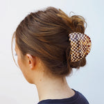 Load image into Gallery viewer, Honey Checker Hair Clip
