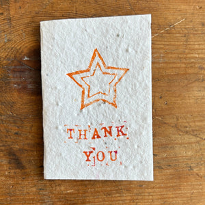 Mini Star Plantable Thank You Card