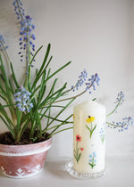 Load image into Gallery viewer, Wild Flower Hand Painted Pillar Candle
