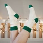 Load image into Gallery viewer, Thelma Cotton Socks - forest / wild oat
