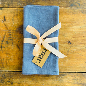 Washed Blue Linen Napkin - Pair