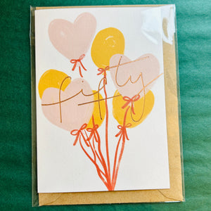 50th Birthday Balloons Card