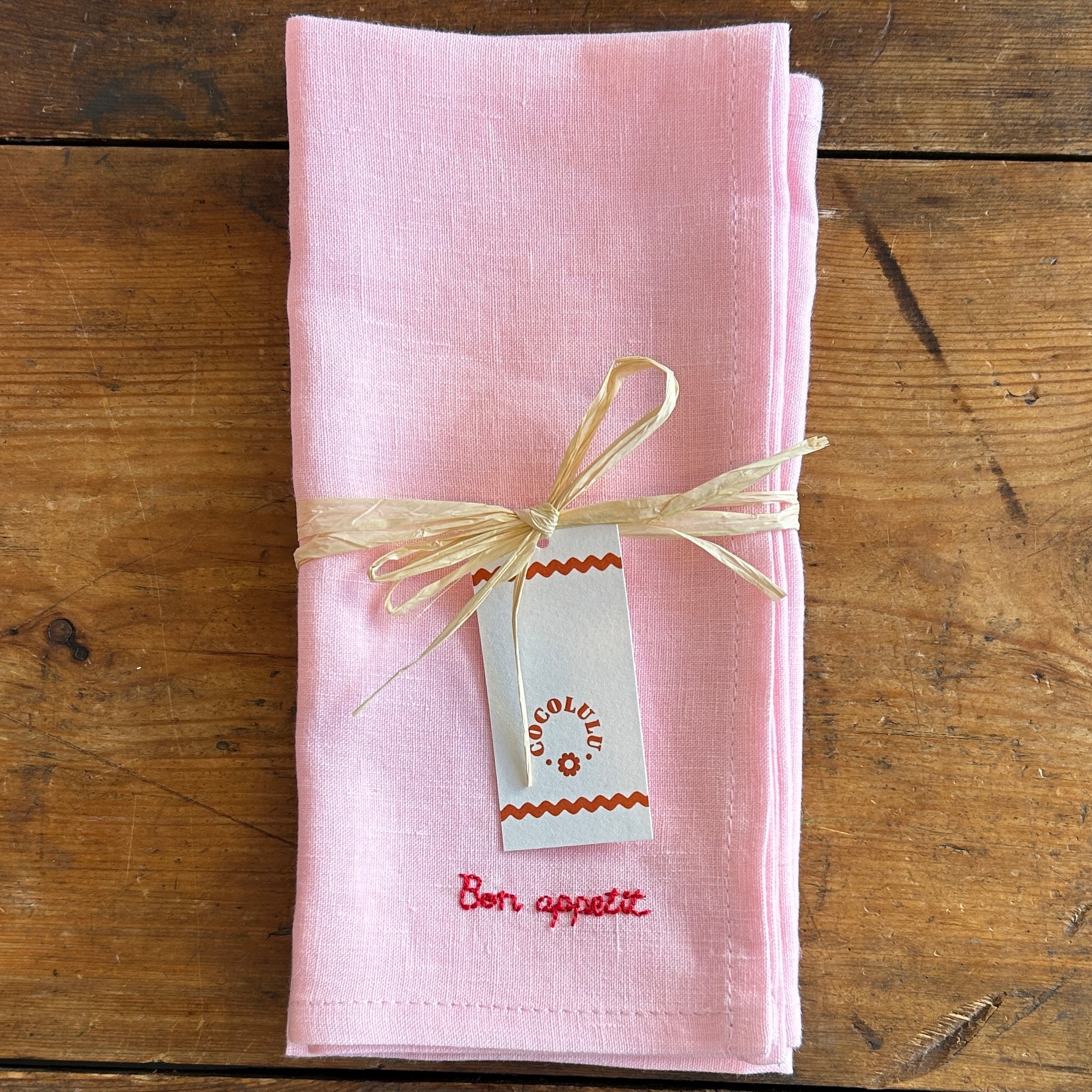 Bon Apetit Linen Napkin - pink - pair