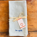 Load image into Gallery viewer, Bon Apetit Linen Napkin - sage green - pair
