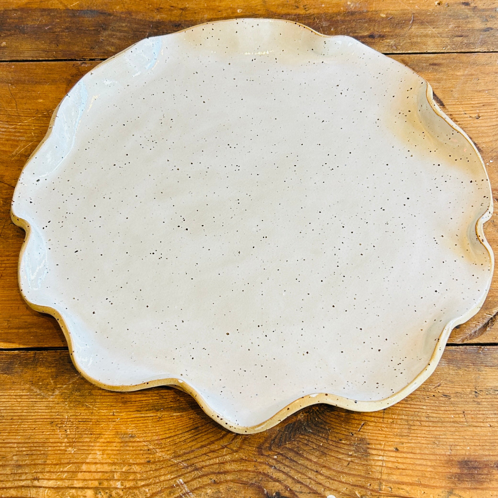 Scallop Edge Ceramic Serving Platter