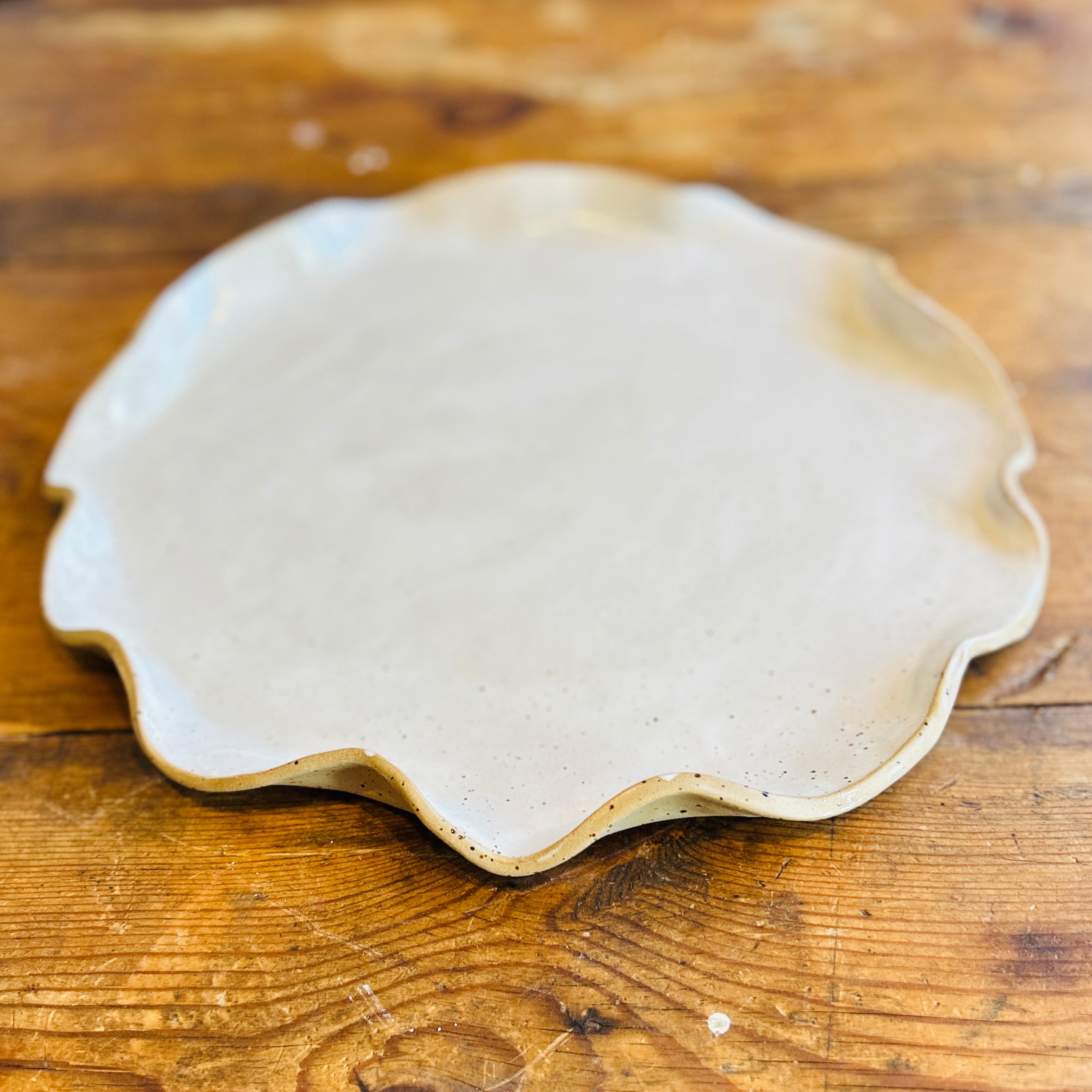 Scallop Edge Ceramic Serving Platter