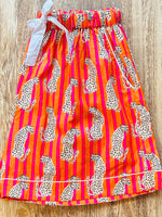 Load image into Gallery viewer, Stripe Leopard PJ Shorts - orange / pink
