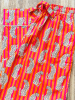 Load image into Gallery viewer, Stripe Leopard PJ Trouser - orange / red
