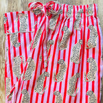 Load image into Gallery viewer, Stripe Leopard PJ Trouser - pink / red
