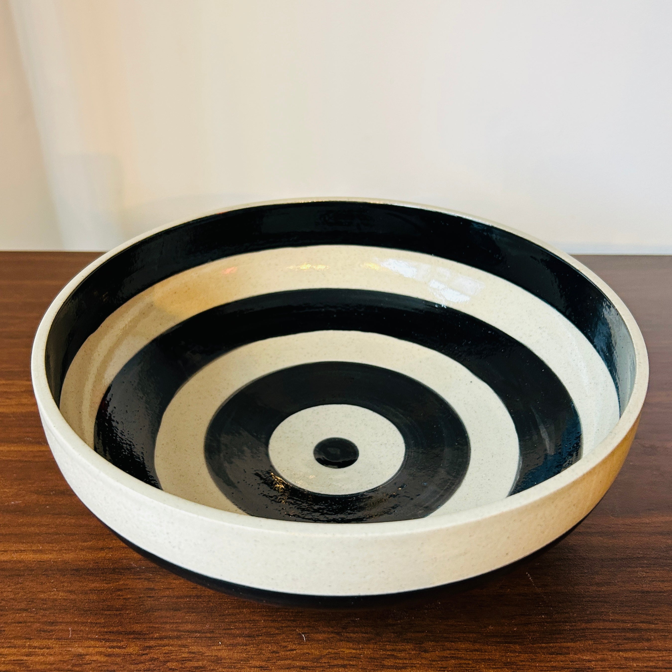 Black Stripe Ceramic Serving Bowl
