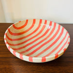 Load image into Gallery viewer, Coral Stripe Ceramic Serving Bowl
