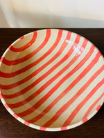 Load image into Gallery viewer, Coral Stripe Ceramic Serving Bowl
