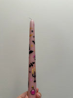 Load image into Gallery viewer, Pink Halloween Hand Painted Candle
