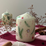 Load image into Gallery viewer, Festive Pillar Christmas candle

