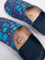 Load image into Gallery viewer, Moroccan Babouche Slippers - Indigo Margot
