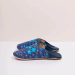 Load image into Gallery viewer, Moroccan Babouche Slippers - Indigo Margot
