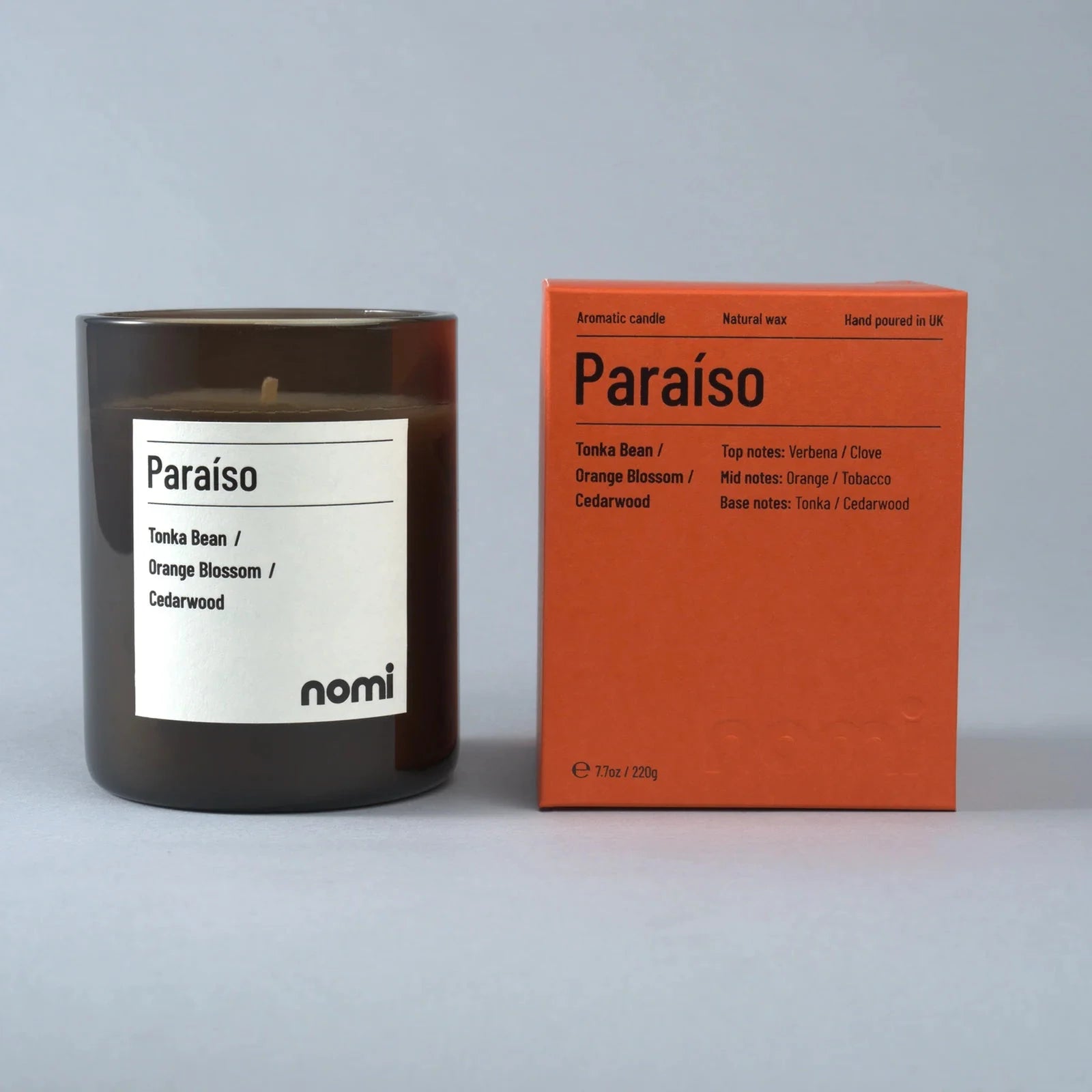 Paraíso Scented Candle - Tonka Bean / Orange Blossom / Cedarwood