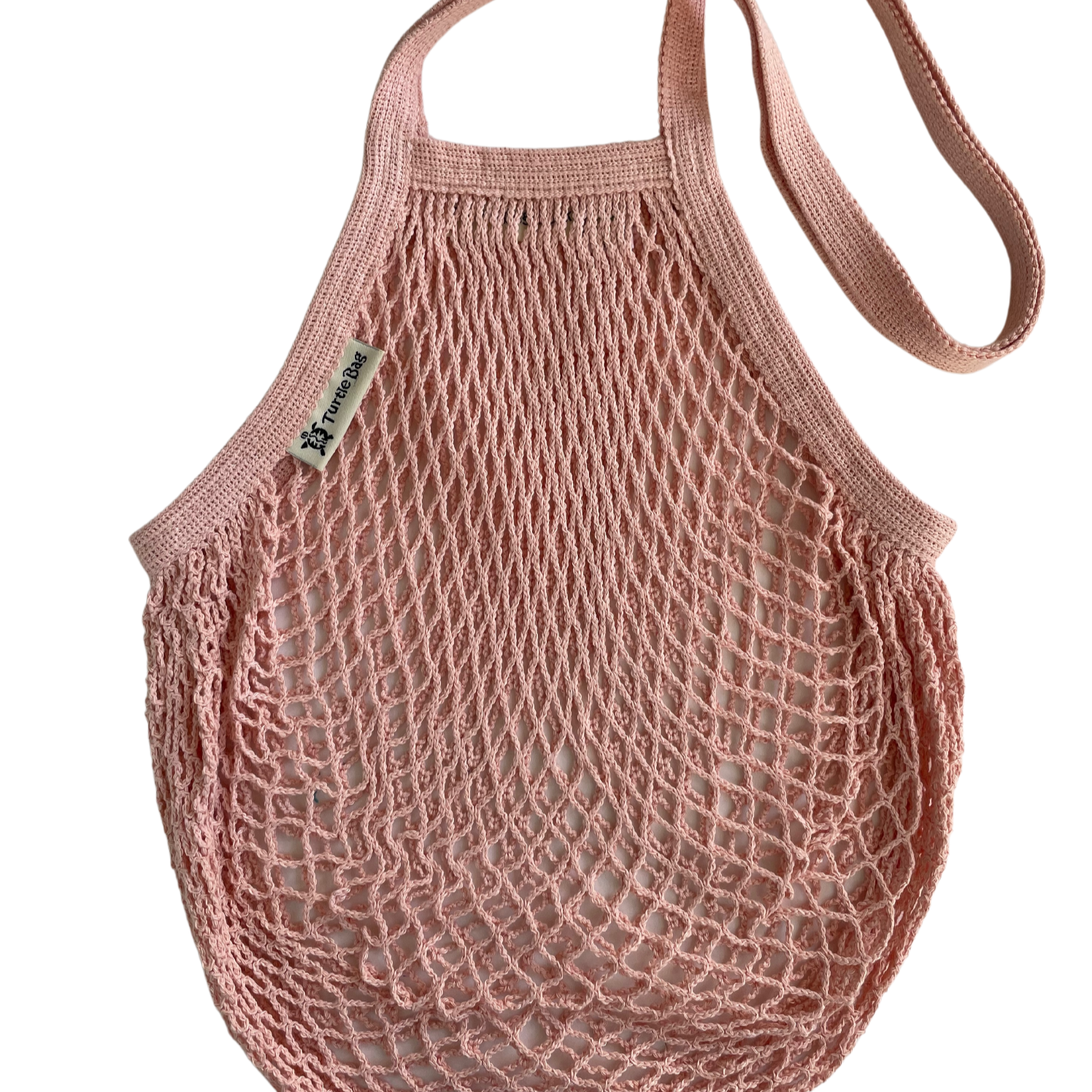 Long Handled Organic Cotton String Bag - blush