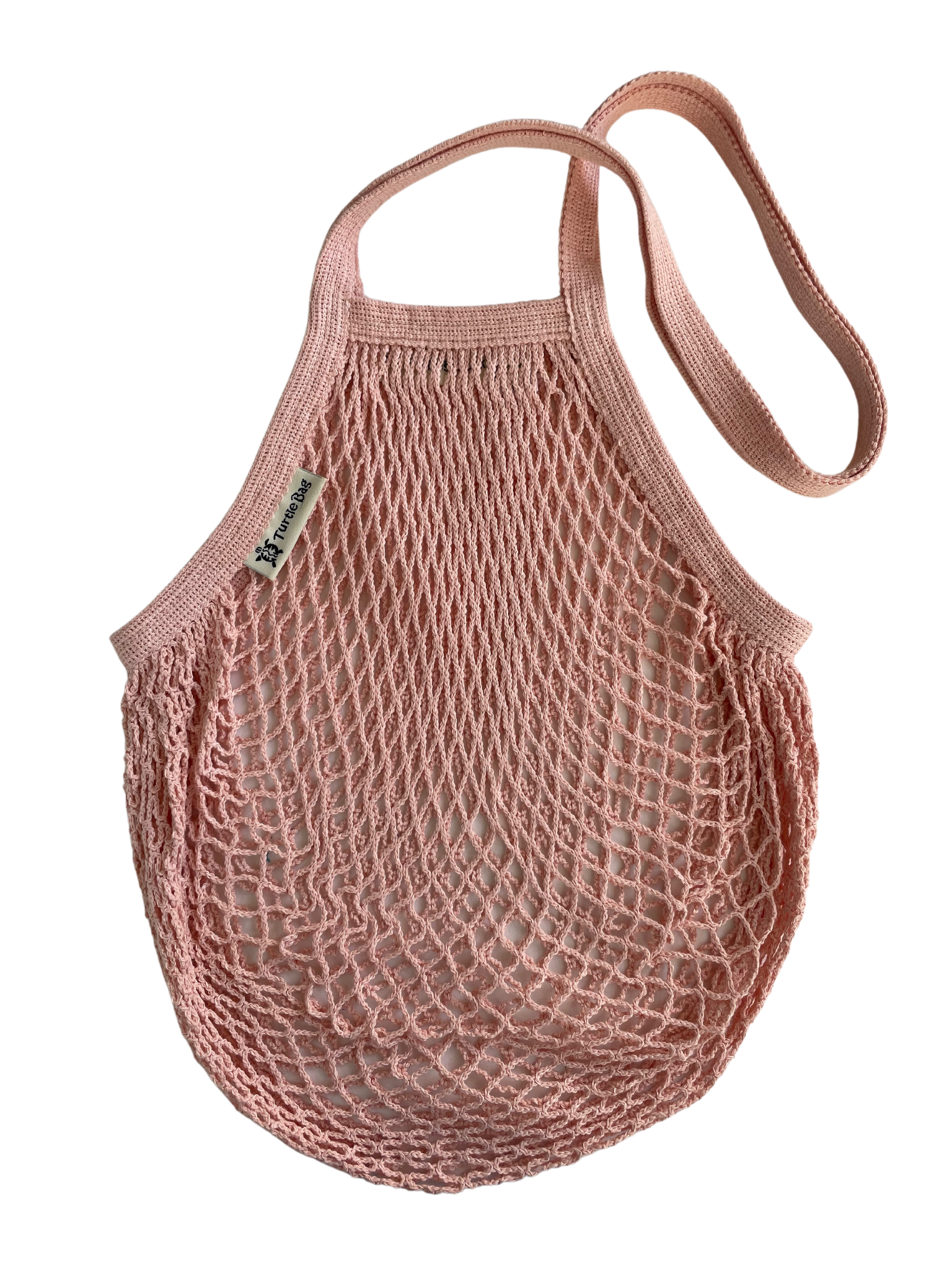Long Handled Organic Cotton String Bag - blush