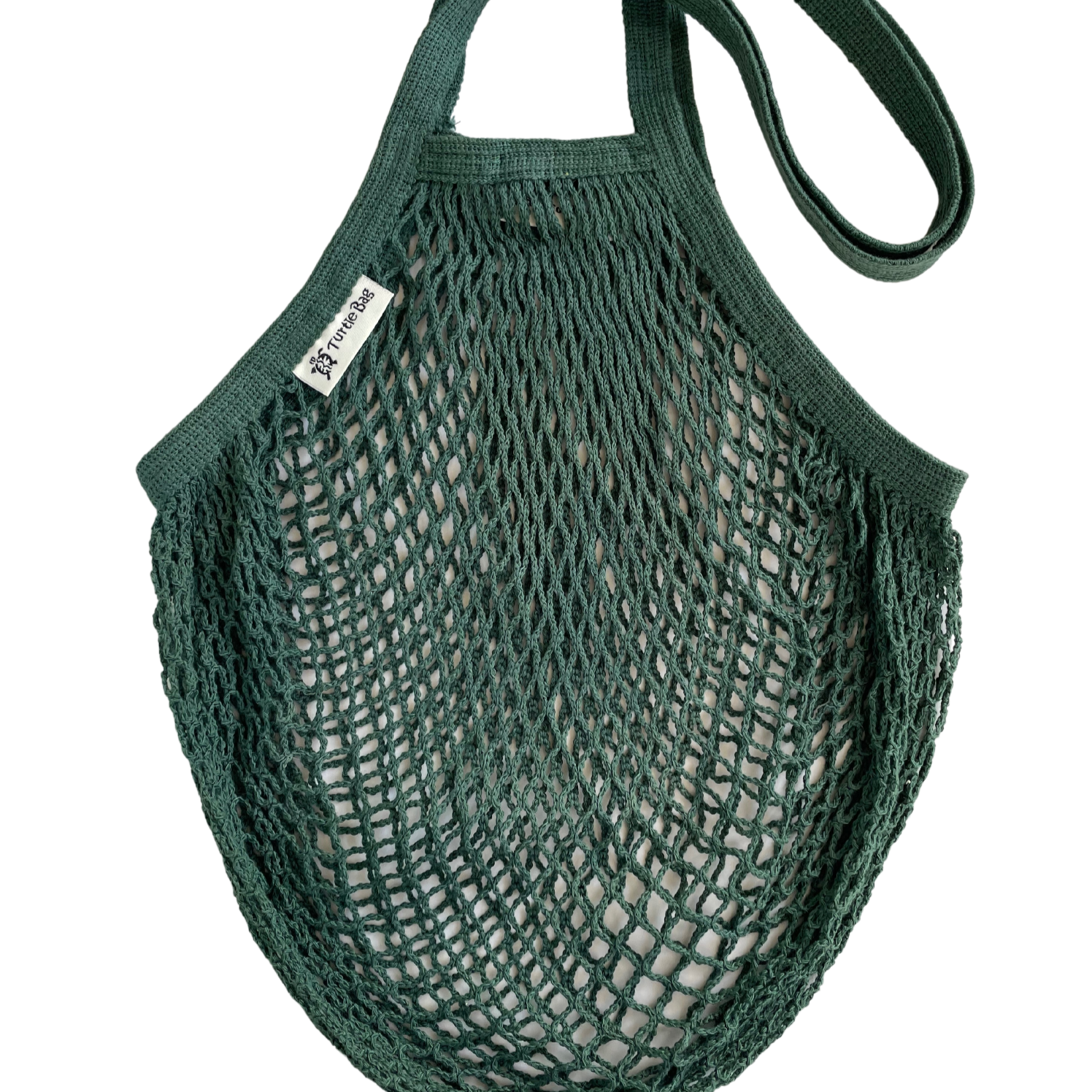 Long Handled Organic Cotton String Bag - bottle green