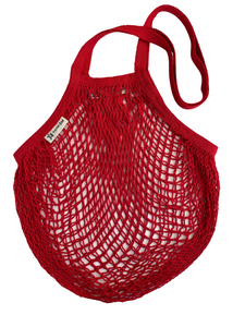 Long Handled Organic Cotton String Bag - Red