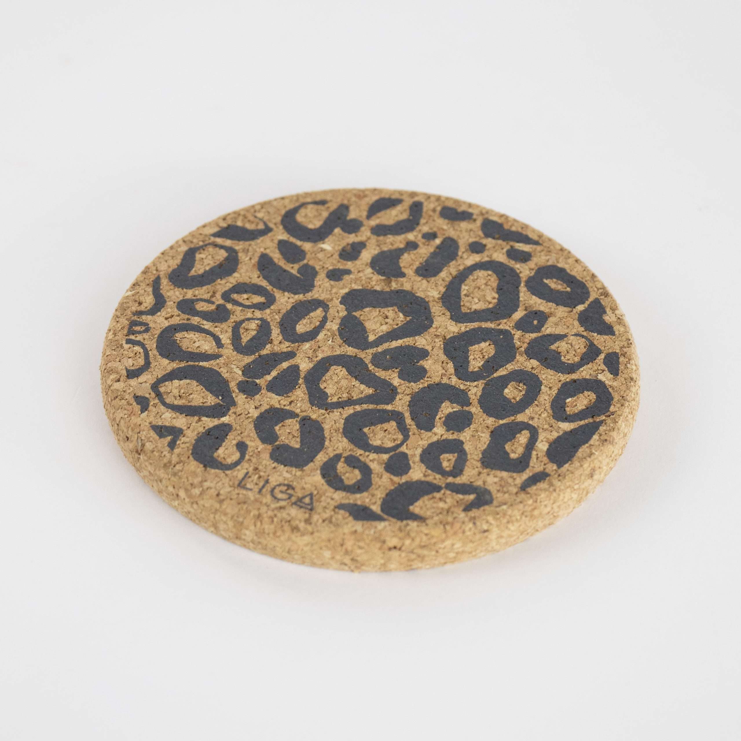 Organic Cork Coaster - Leopard Print - single / set of 4