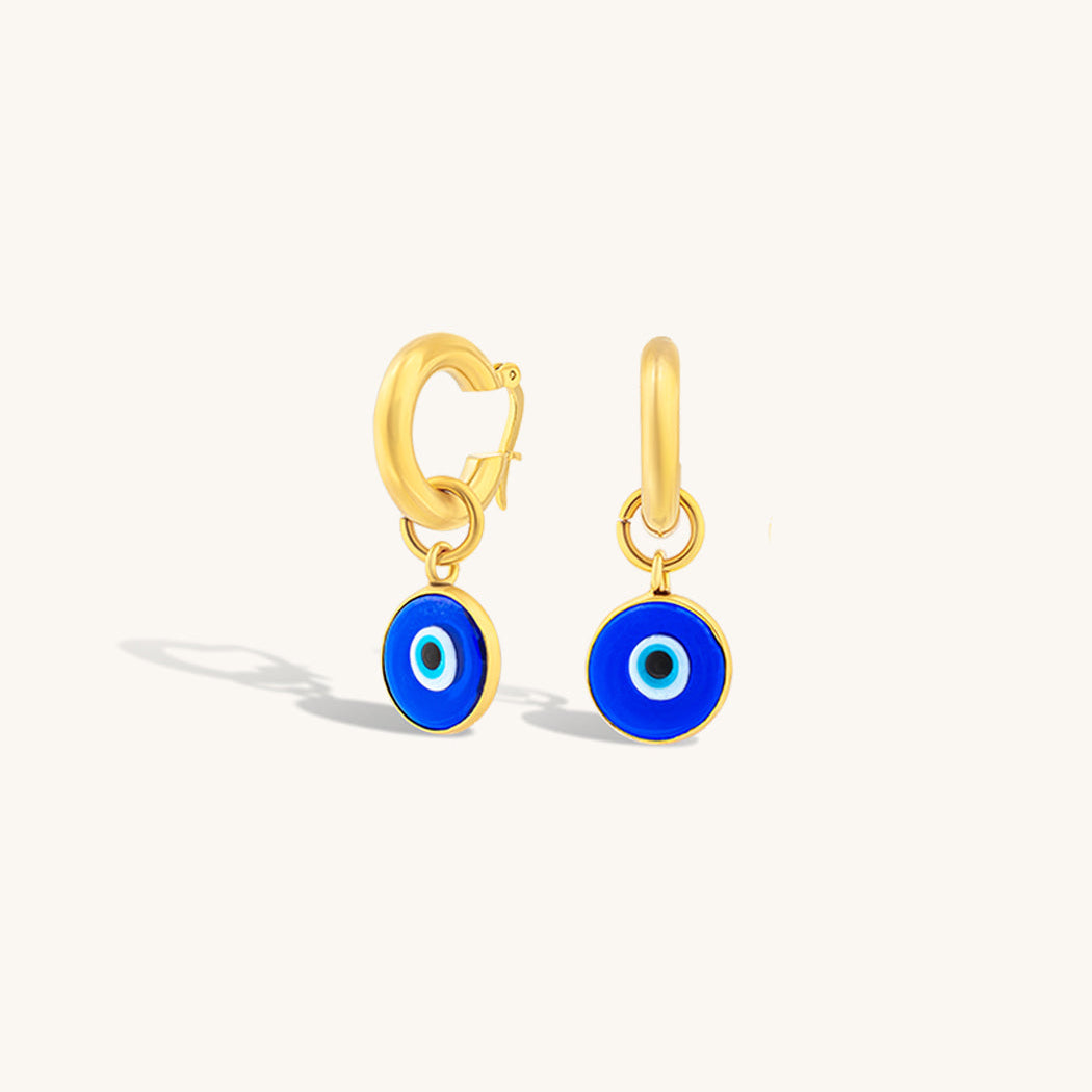 Mati Eye Amulet Hoops