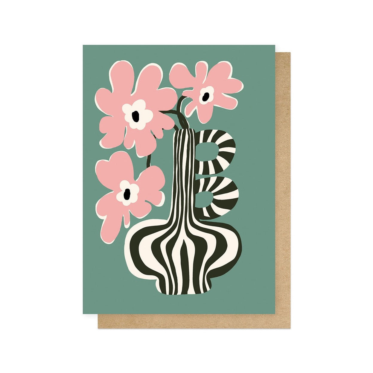 Floral Stripe Greeting Card
