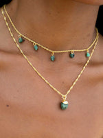 Load image into Gallery viewer, Mohica Emerald Charm Choker Necklace
