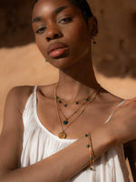 Load image into Gallery viewer, Mohica Emerald Charm Choker Necklace

