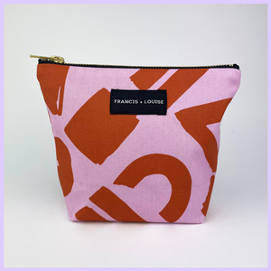 Love Ochre + Pink Make Up Bag