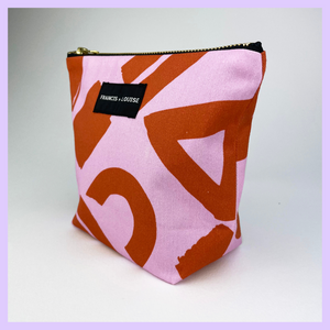 Love Ochre + Pink Make Up Bag