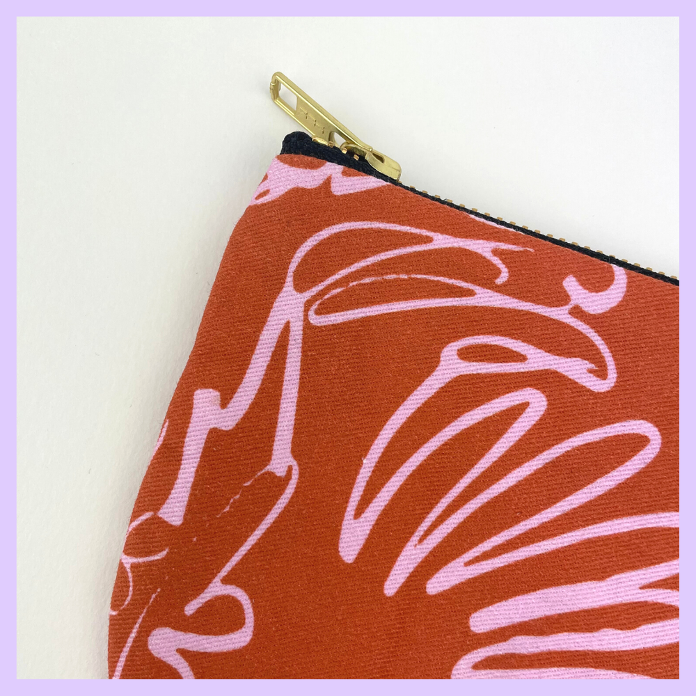 Spring Ochre + Pink Pouch