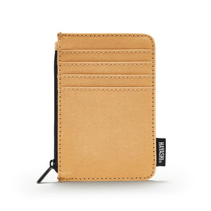 Zipped Hayashi Card Case - tan / dust / bottle