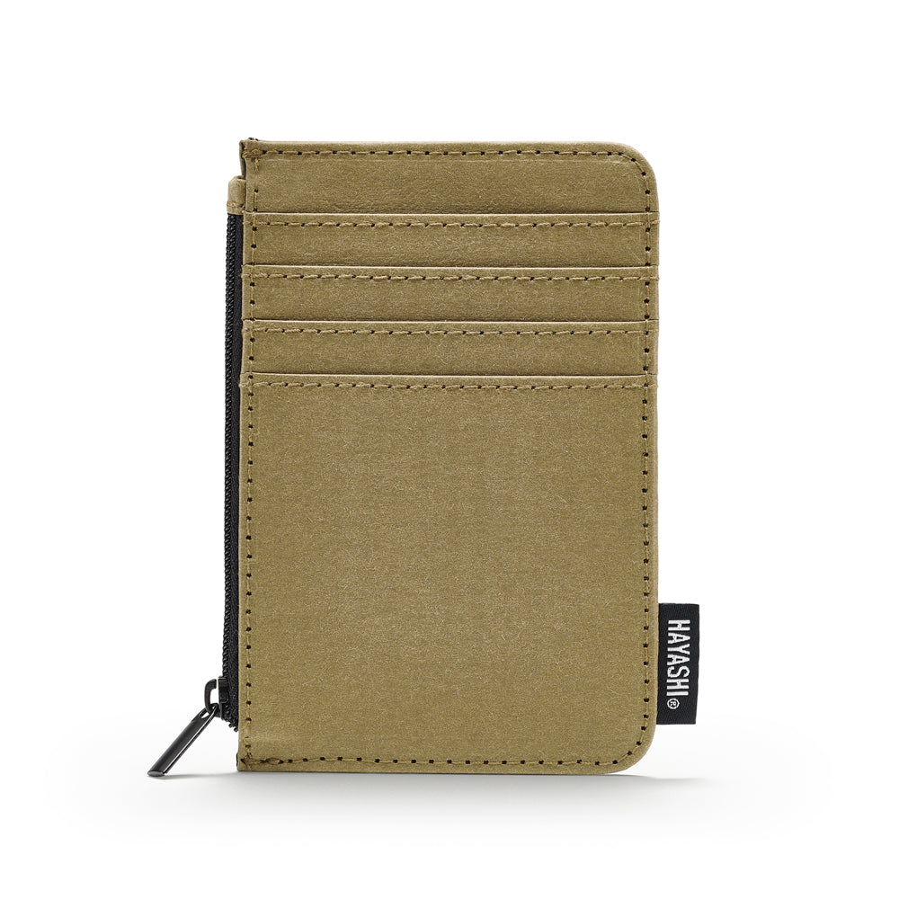 Zipped Hayashi Card Case - tan / dust / bottle