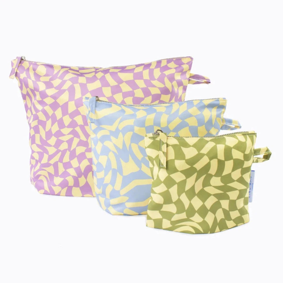 Wavy Check Pouch - small / medium / large – Blossom & Roar